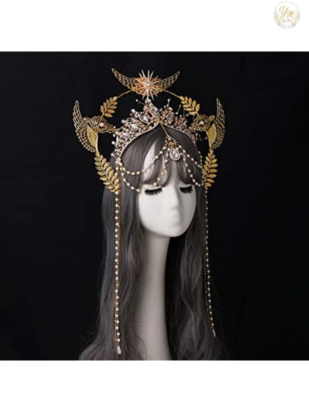 Gold Halo Crown Headband Goddess Headpiece Halloween Cosplay Costume
